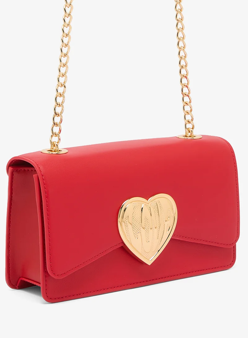 Love Moschino  Victory Heart Calf + PU Crossbody Bag for Women | Best Price UAE